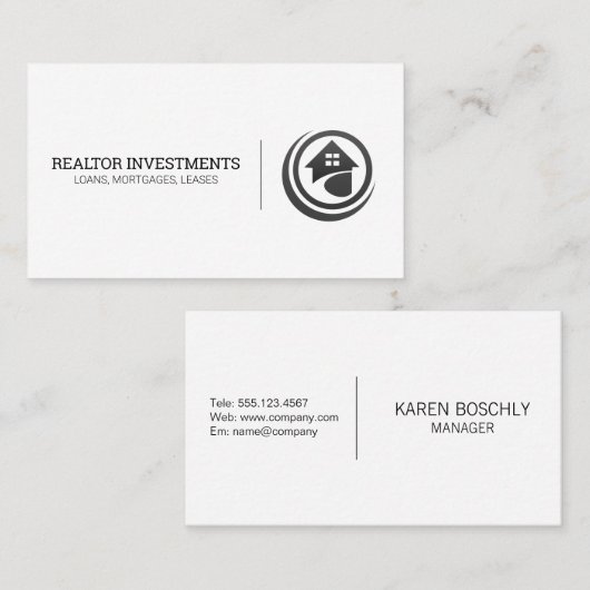 モダン実在Estateロゴデザイン 名刺 (正面/裏面)