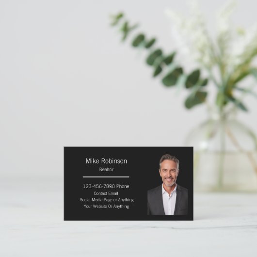 モダン実在Estate不動産仲介業者写真名刺 名刺 (スタンド正面)