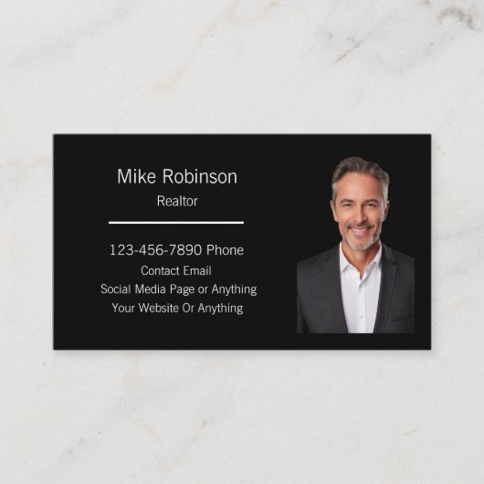 モダン実在Estate不動産仲介業者写真名刺 名刺 (正面)