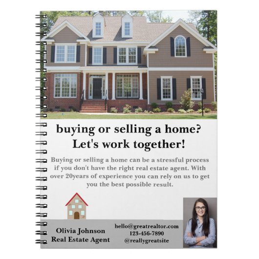 モダン実在Estate Agentカスタム Notebook ノートブック (正面)