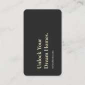 モダン実在Estate Agent不動産仲介業者ロゴブラック 名刺 (正面)