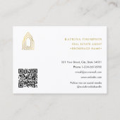 モダン実在Estate Agent不動産仲介業者ロゴ写真金ゴールド 名刺 (裏面)