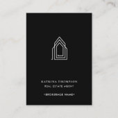 モダン実在Estate Agent不動産仲介業者ロゴ白黒 名刺 (正面)