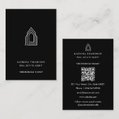 モダン実在Estate Agent不動産仲介業者ロゴ白黒 名刺 (正面/裏面)