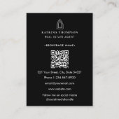 モダン実在Estate Agent不動産仲介業者ロゴ白黒 名刺 (裏面)