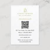 モダン実在Estate Agent不動産仲介業者ロゴ金ゴールド 名刺 (裏面)