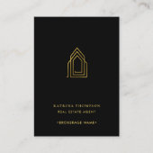 モダン実在Estate Agent不動産仲介業者ロゴ高級金ゴールド 名刺 (正面)