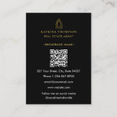 モダン実在Estate Agent不動産仲介業者ロゴ高級金ゴールド 名刺 (裏面)