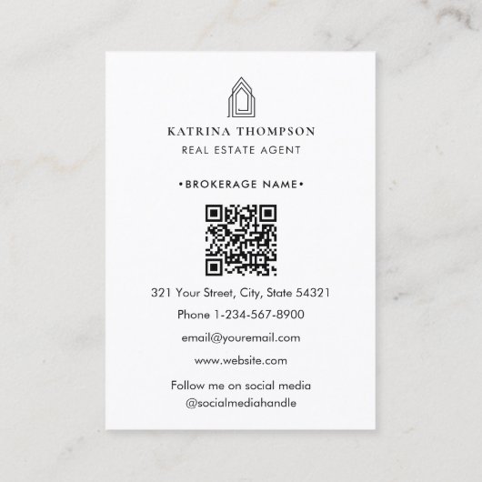モダン実在Estate Agent不動産仲介業者ロゴ 名刺 (裏面)