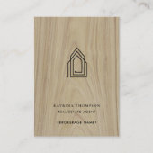 モダン実在Estate Agent不動産仲介業者ロゴWood 名刺 (正面)