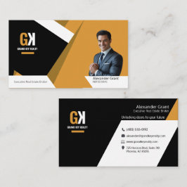モダン実在Estate Agent - Black & 金ゴールド 名刺