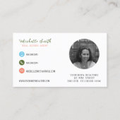 モダン実在Estate Agent Photo Business Card 名刺 (裏面)