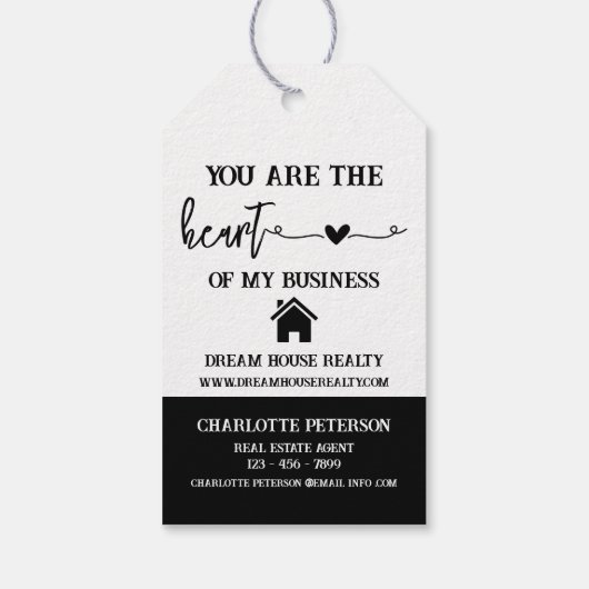 モダン実在Estate Agent Promotion Valentine ギフトタグ (裏面)