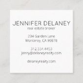 モダン実在Estate Agent Saguaro Sunset Photo スクエア名刺 (裏面)