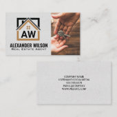 モダン実在Estate Logo |モノグラム |手渡し鍵 名刺 (正面/裏面)