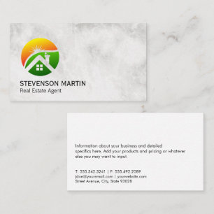モダン実在Estate Logo 大理石背景 名刺