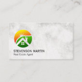 モダン実在Estate Logo | 大理石背景 名刺 (正面)