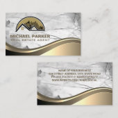 モダン実在Estate Logo |大理石 名刺 (正面/裏面)