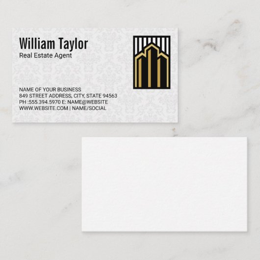 モダン実在Estate Logo |建物 名刺 (正面/裏面)