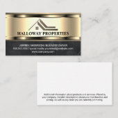 モダン実在Estate Logo | 金ゴールド金属 名刺 (正面/裏面)