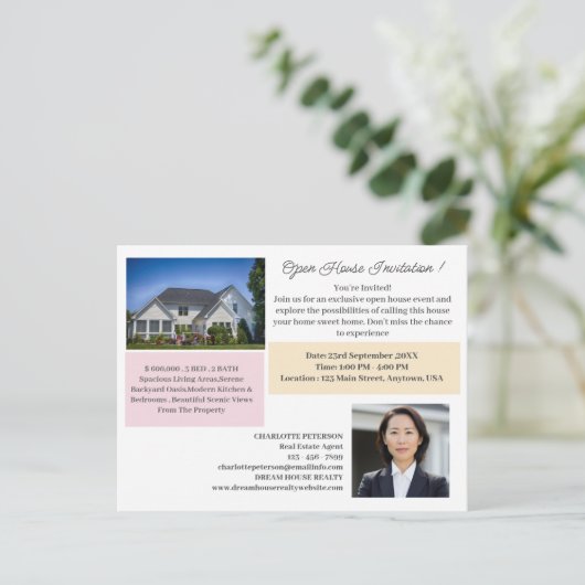 モダン実在Estate Open Houseプロモーションはがき ポストカード (スタンド正面)