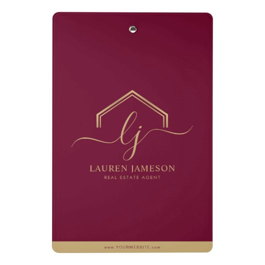 モダン実在Estate Promotion不動産仲介業者ロゴMini C ミニクリップボード (裏面)