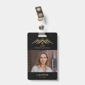 モダン実在Estate Promotion不動産仲介業者名タグ バッジ (裏面 （クリップ付）)