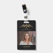 モダン実在Estate Promotion不動産仲介業者名タグ バッジ (正面 （クリップ付）)