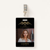 モダン実在Estate Promotion不動産仲介業者名タグ バッジ (正面クリップ)