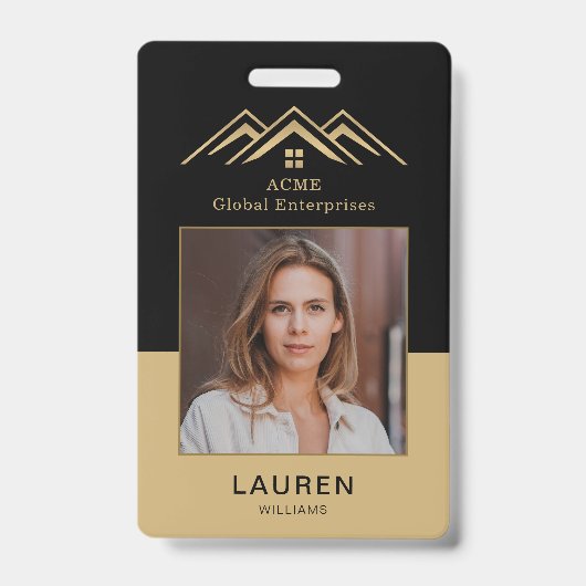 モダン実在Estate Promotion不動産仲介業者名タグ バッジ (正面)