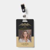 モダン実在Estate Promotion不動産仲介業者名タグ バッジ (正面 （クリップ付）)