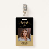 モダン実在Estate Promotion不動産仲介業者名タグ バッジ (正面クリップ)