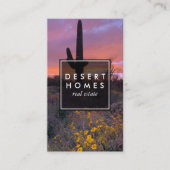 モダン実在Estate Saguaro Sunset Desert写真 名刺 (正面)