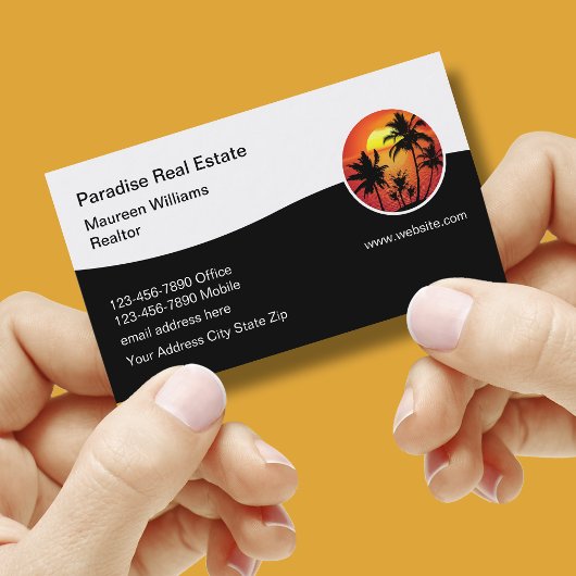 モダン実在Estate Tropical Business Card 名刺