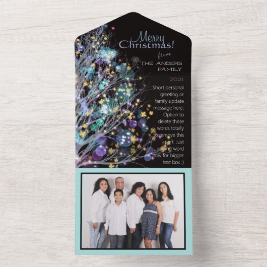 モダン家エレガント族ポートレート オールインワン招待状 (内側)