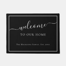 モダン家パーソナライズされた名カスタム ドアマット