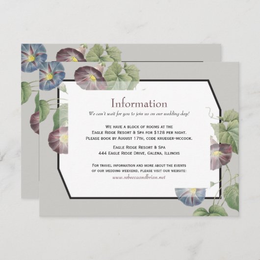 モダン家宝モーニング結婚栄光の情報 エンクロージャーカード (正面/裏面)