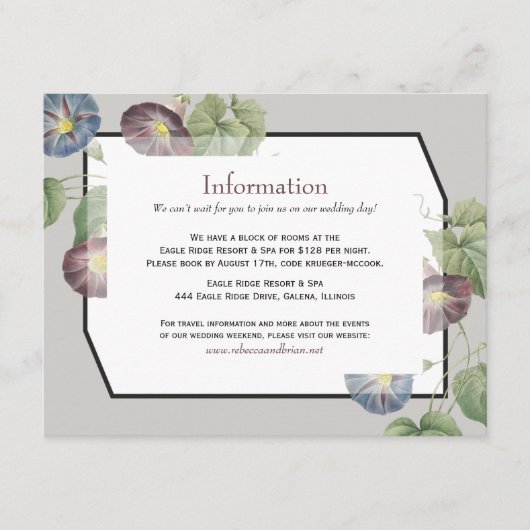 モダン家宝モーニング結婚栄光の情報 エンクロージャーカード (正面)