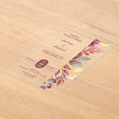 モダン家族と共結婚に アクリル招待状 (レイダウン)