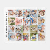 モダン家族パーソナライズされたかわいい20枚コラージュ フリースブランケット (正面(横))