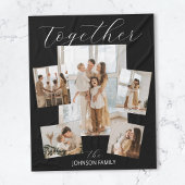 モダン家族数々のの写真黒 フリースブランケット