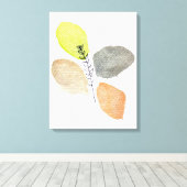 モダン審美的な水彩葉 キャンバスプリント (インサイチュ (ウッドフロア))