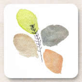 モダン審美的な水彩葉 コースター (正面)
