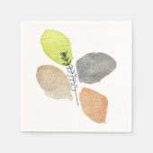 モダン審美的な水彩葉 スタンダードカクテルナプキン (正面)