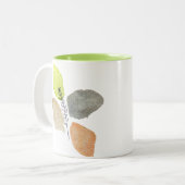 モダン審美的な水彩葉 ツートーンマグカップ (正面左)