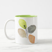 モダン審美的な水彩葉 ツートーンマグカップ (左)