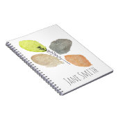モダン審美的な水彩葉 ノートブック (右側)