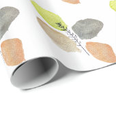 モダン審美的な水彩葉 ラッピングペーパー (ロールコーナー)