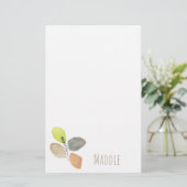 モダン審美的な水彩葉 便箋 (スタンド正面)