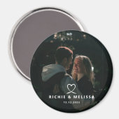 モダン対エレガント写真カスタム日付磁石 マグネット (正面/裏面)